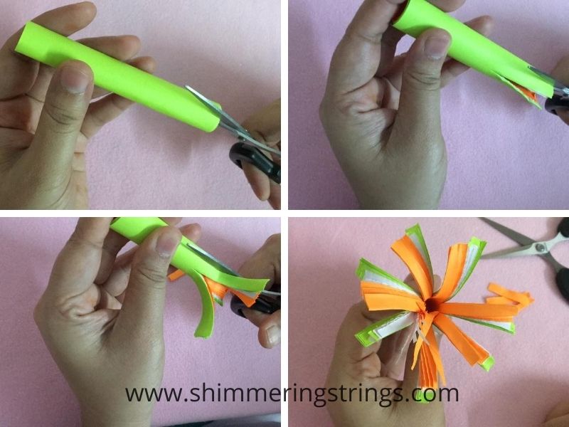 tri color paper craft flower