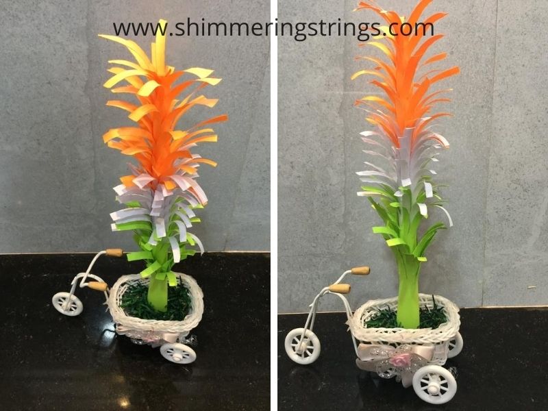 tri color paper craft flower