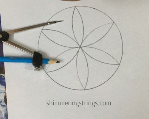 easy geometric design using compass for kids
