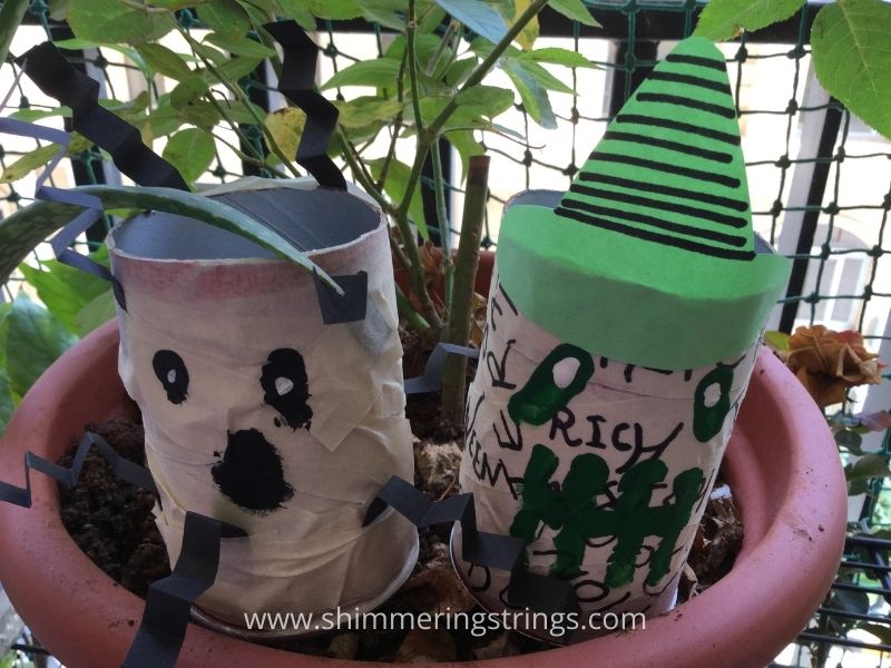 spooky Halloween craft with pringles can for kids