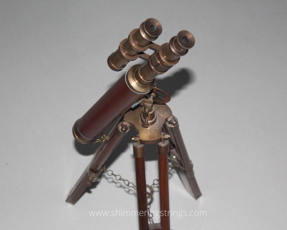 cool educational gadget for kids Antique finish brown brass telescope with tripod