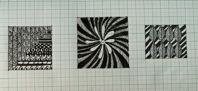 simple zen patterns| doodles on graph paper